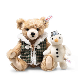 Teddy bear with snowman (23 cm)